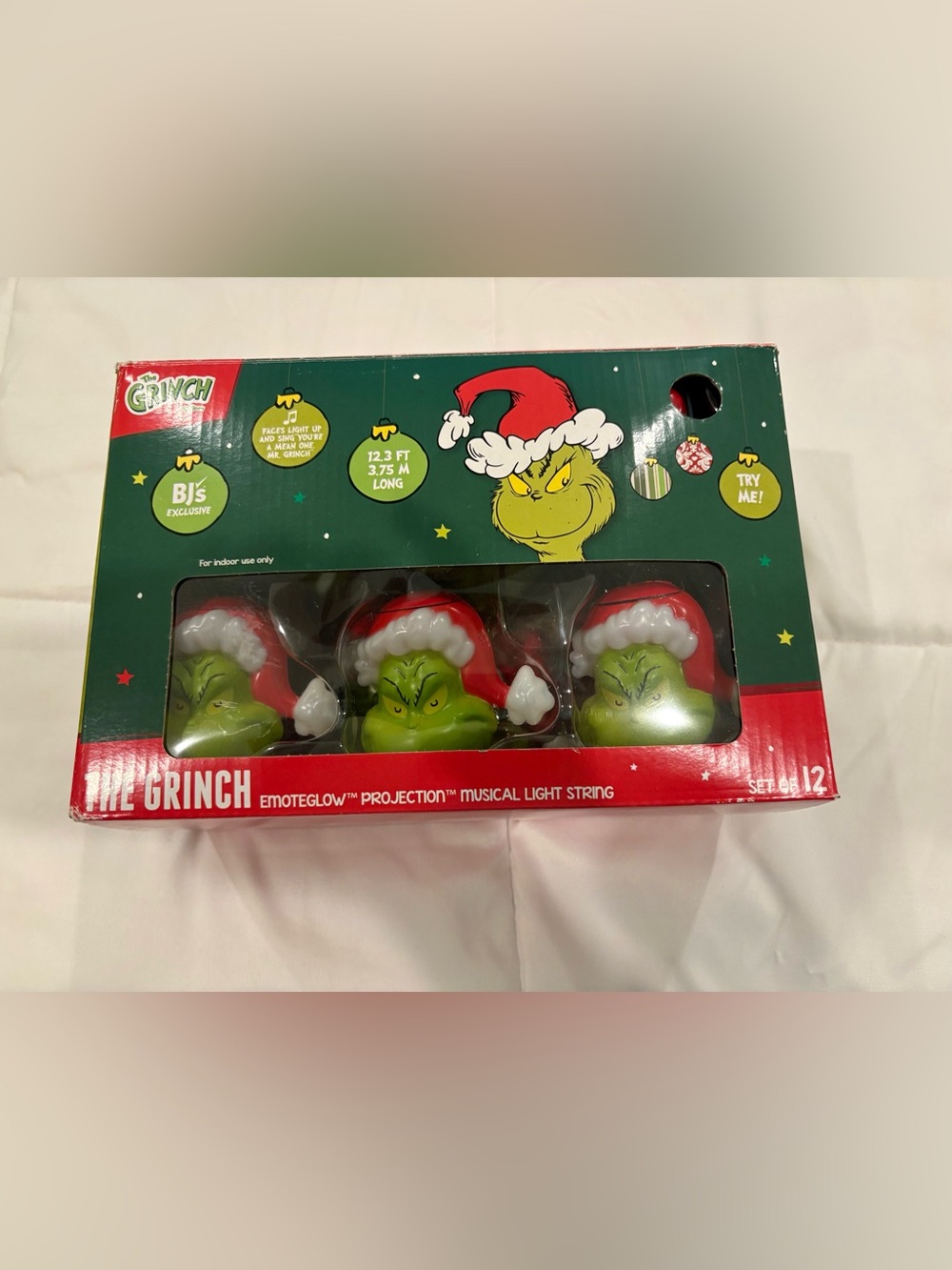 The Grinch Green & Red Musical Light String - holiday decor for tree
